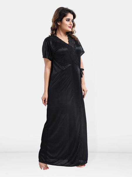 Be You Satin Wrap Nightdress With Robe