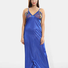 Be You Women Printed V-Neck Maxi Nightdress with Robe