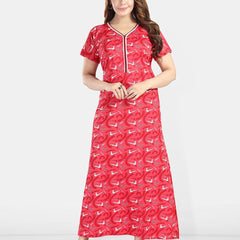Be You Women Printed Maxi Nightdress