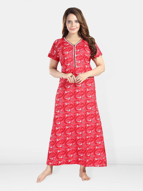 Be You Women Printed Maxi Nightdress