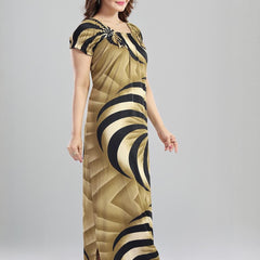 Be You Sarina Satin Spiral Printed Maxi Nightdress