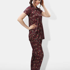 Be You Printed Satin Shirt & Pyjama Night suit