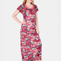 Be You Printed Satin Maternity Maxi Nightdress