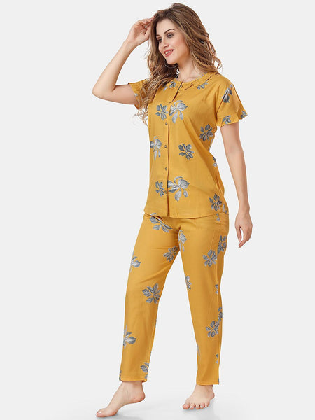 Be You Floral Printed Ruffles Night Suit