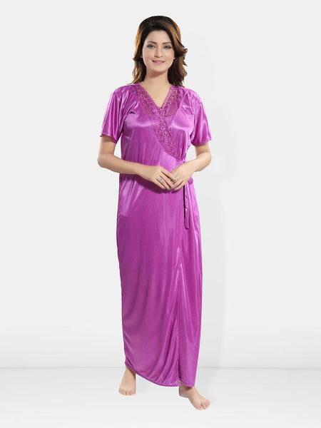 Be You Shoulder Straps Satin Nightdress & Robe