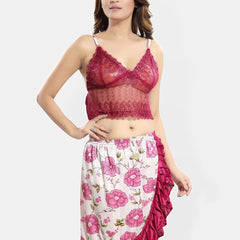 Be You Floral Printed Satin Night suit