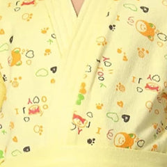 Be You Yellow Conversational Cotton Drawstring Knee Length Bath Robe