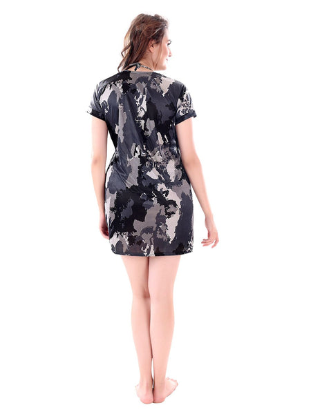 Be You Women Set of 3 Grey Printed Nightdress