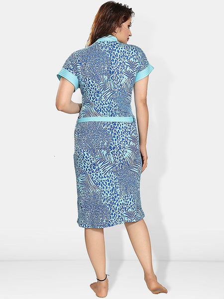 Be You Women Printed Cotton Anti-bacterial Super Soft Bath Robe With Belt