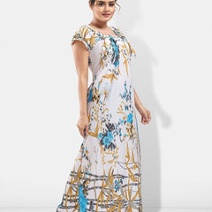 Be You Floral Printed Satin Maxi Everyday Nightdress