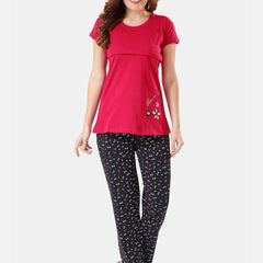 Be You Conversational Printed Maternity Night Suit