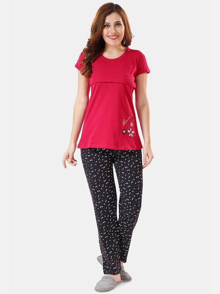 Be You Conversational Printed Maternity Night Suit