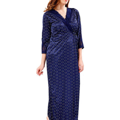 Be You V Neck Lace Satin Maxi Nightdress With Robe