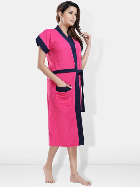 Be You Women Cotton Anti-bacterial Super Soft Bath Robe With Belt