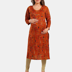 Be You Abstract Printed Round Neck Kurta