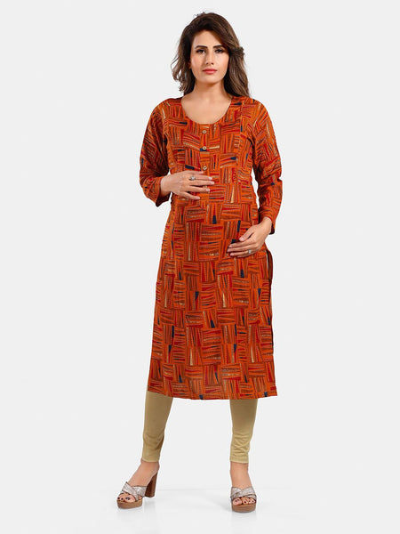 Be You Abstract Printed Round Neck Kurta
