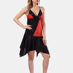 Be You Solid Lace Details Satin Nighty with Robe