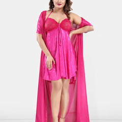Be You Satin Wrap Nightdress With Robe