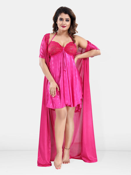 Be You Satin Wrap Nightdress With Robe