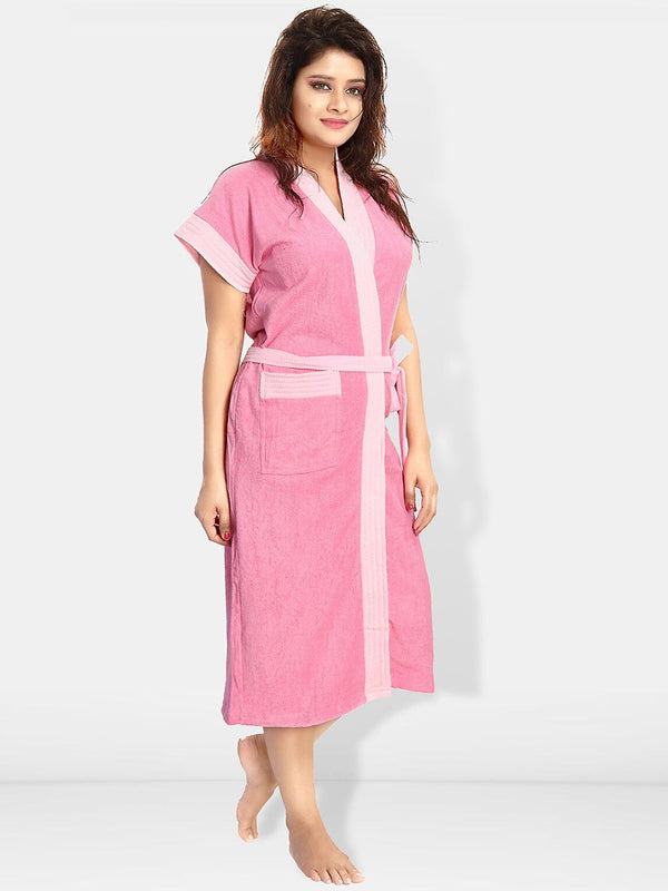 Be You Women Cotton Anti-bacterial Super Soft Bath Robe With Belt