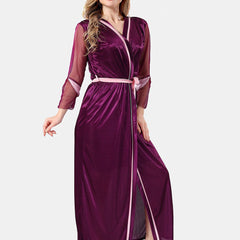 Be You Shoulder Strap Satin Maxi Nightdress With Robe