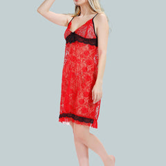 Be You V-Neck Lace Up Details Satin Baby Dolls With Robe
