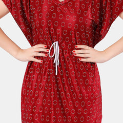 Be You Geometric Printed Satin Night Suit