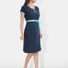 Be You Ethnic Motifs Printed Round Neck T-Shirt Nightdress