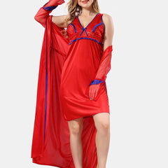 Be You Shoulder Strap Satin Maxi Nightdress With Robe