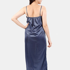 Be You Floral Lace Shoulder Straps Satin Maxi Nightdress With Robe