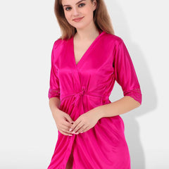 Be You Satin Lingerie Set With Robe BUF-3-PCS-SET-2249-L