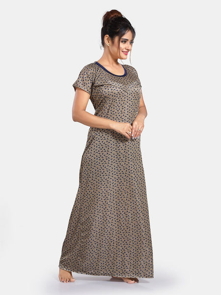 Be You Floral Printed Satin Maternity Maxi Nightdress