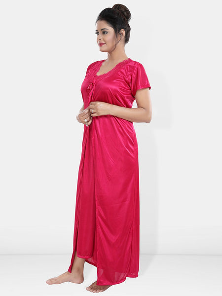 Be You Maxi Satin Wrap Nightdress With Robe