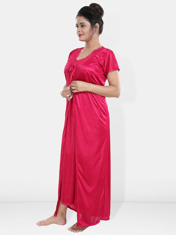 Be You Maxi Satin Wrap Nightdress With Robe