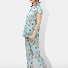 Be You Floral Printed Satin Night suit