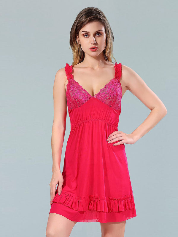Be You Pink & Red Net Baby Doll