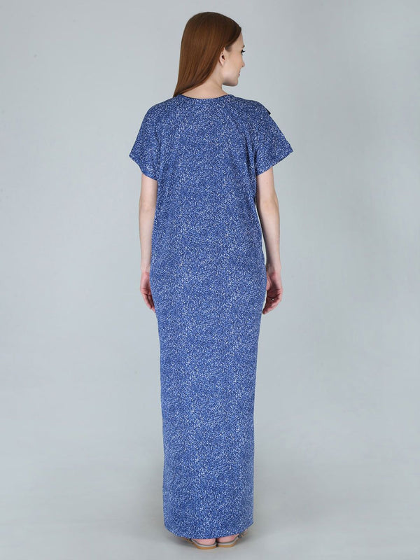 Be You Women Printed Satin Maxi Nightdress