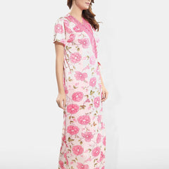 Be You Printed Satin Top & Shorts With Robe