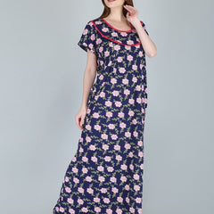 Be You Women Printed Maternity Maxi Nightdress