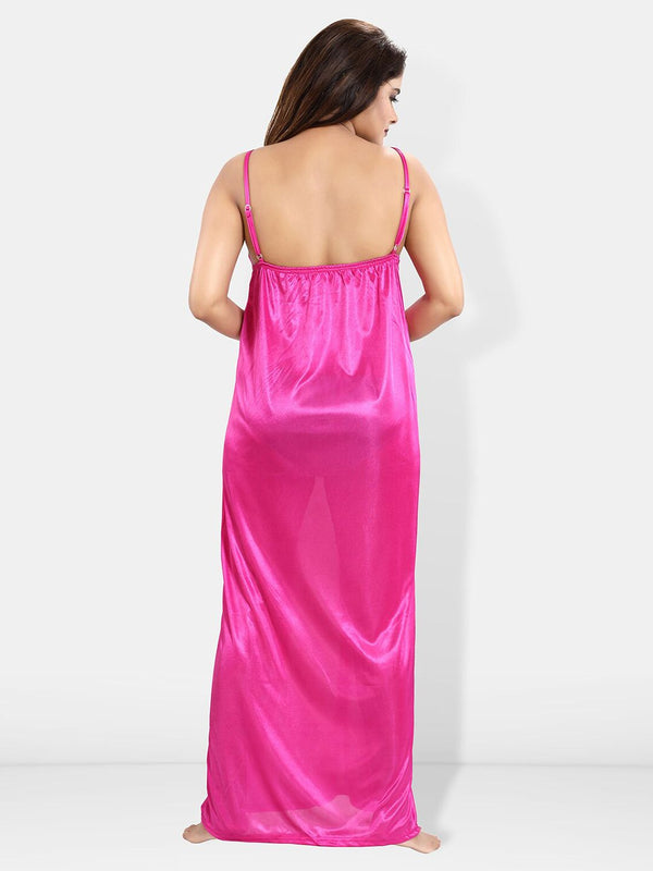 Be You 6 Pieces Satin Maxi Nightdress