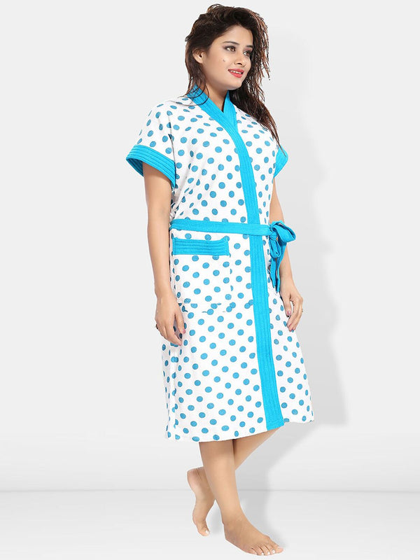 Be You Women Printed Cotton Anti-bacterial Super Soft Bath Robe With Belt