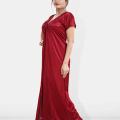 Be You Maxi Satin Wrap Nightdress With Robe