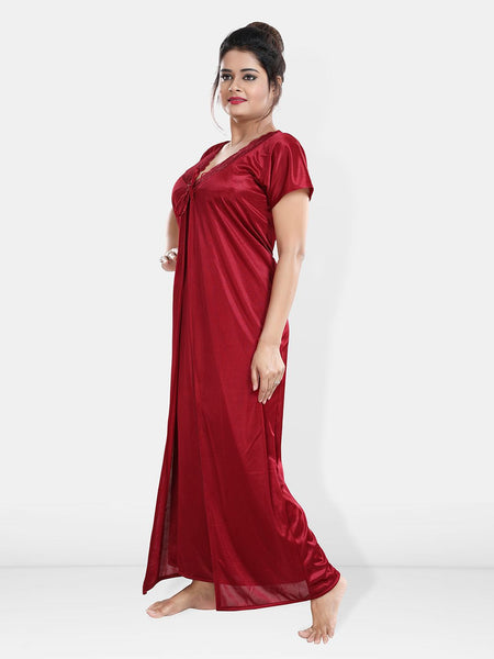 Be You Maxi Satin Wrap Nightdress With Robe