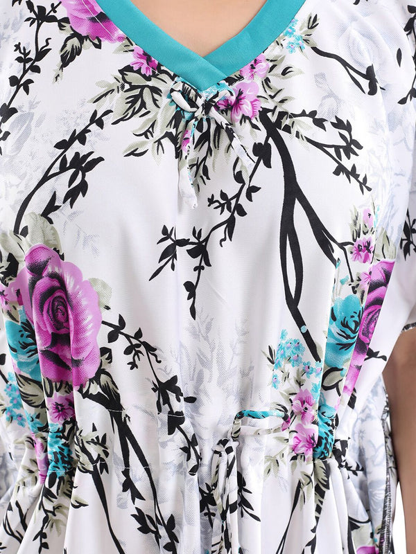 Be You Floral Printed Satin Maxi Kaftan Nightdress