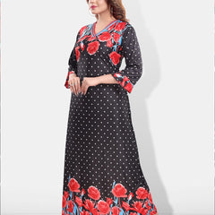 Be You Floral Printed Satin Maxi Nightdress