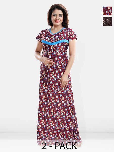 Be You Printed Maxi Nightdress Pack Of 2
