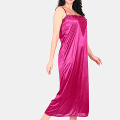Be You Floral Lace Shoulder Straps Satin Maxi Nightdress With Robe
