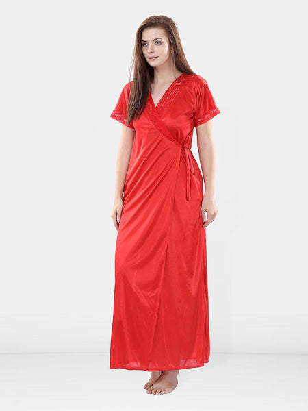Be You Satin Wrap Nightdress With Robe
