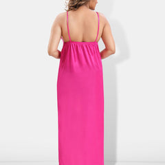 Be You 6 Pieces Satin Maxi Nightdress Set With Robe And Lingerie Set