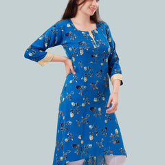Be You Floral Printed Round Neck Maternity A-Line Kurta